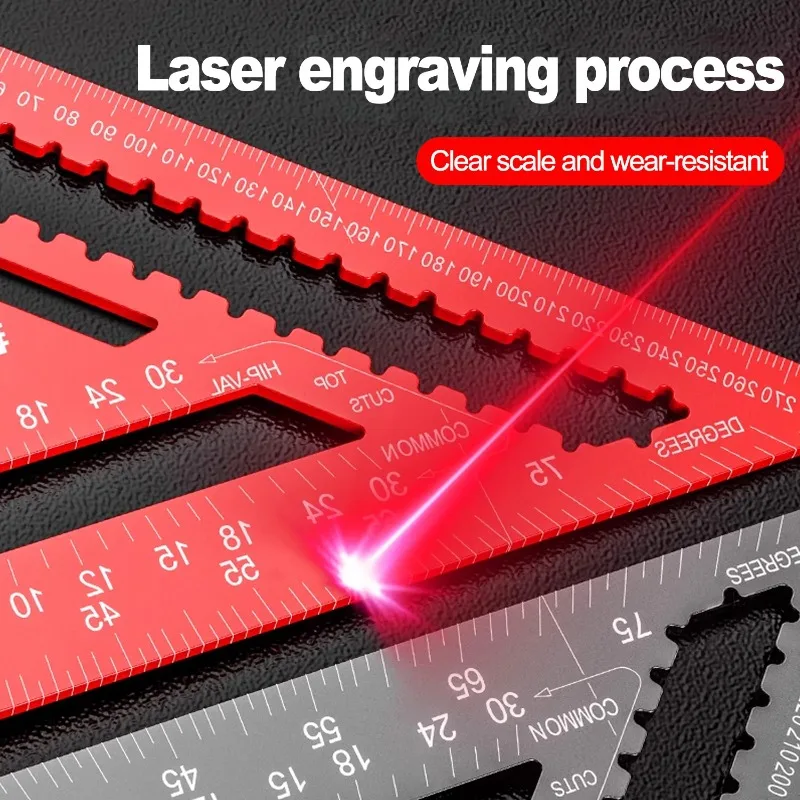 Woodworking Aluminum Alloy Triangle Gauges Measuring Gauging Tools High Precision Marker Angle Ruler Metric and Imperial
