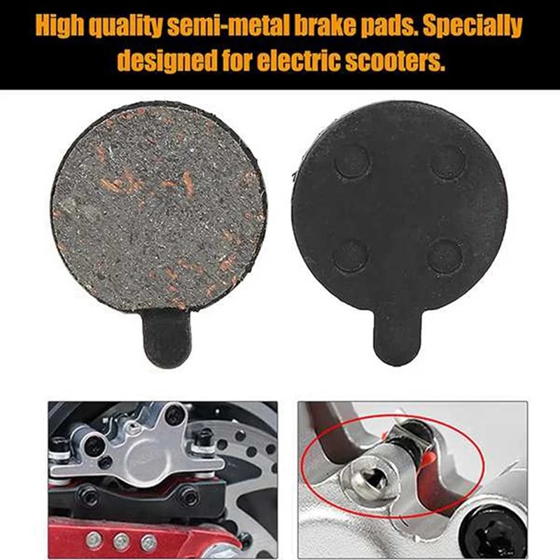 16Pcs Brake Pads,Semi Metal Brake Disc Rotor Pad For 10Inch Electric Scooter