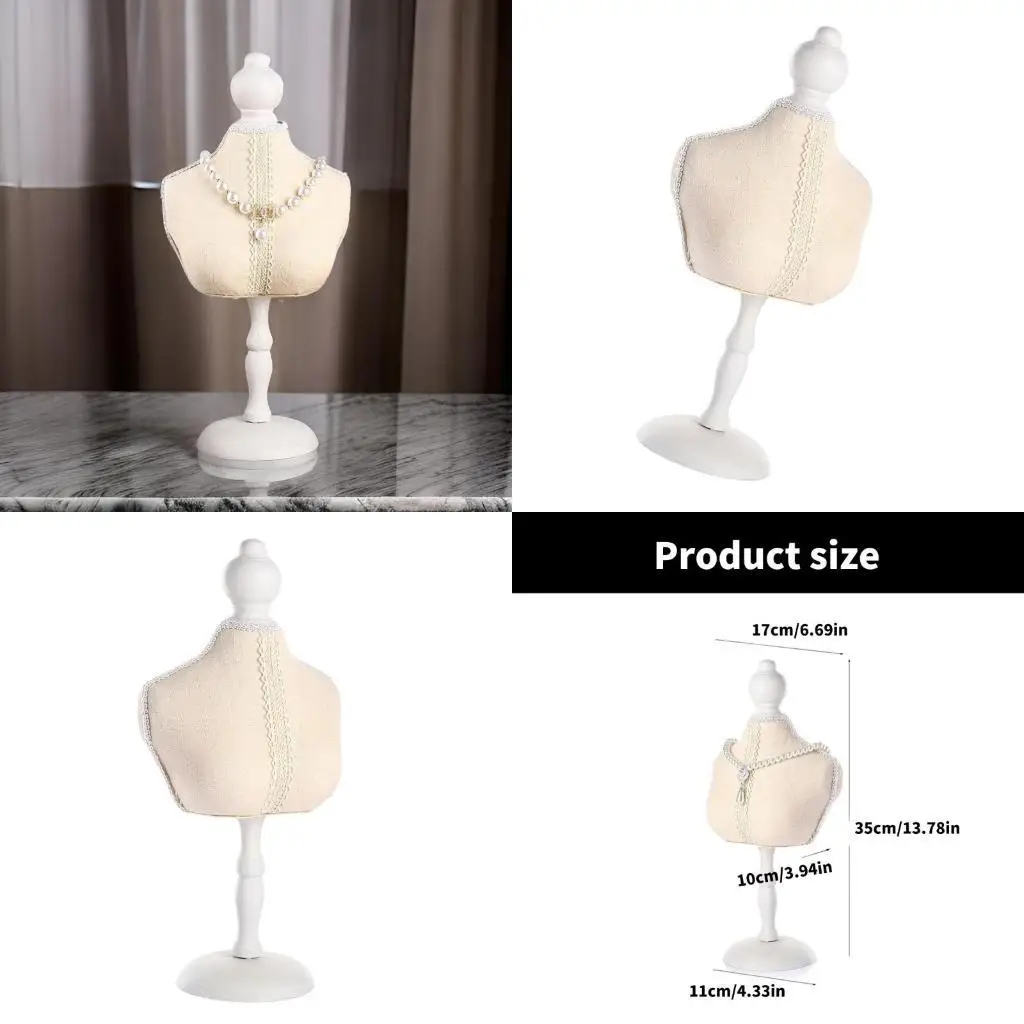 

P9FE Portable Lint Jewelry Bust для хранения для ожерелий Стильная подставка для дисплея с элегантным цветным аксессуаром для
