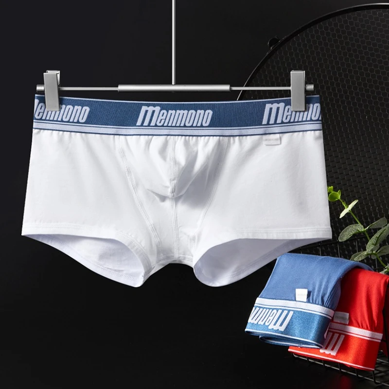 

Men's Underwear Sexy Low-Rise Boxers Tight Summer Cotton Sports Breathable U Convex Panties High Elastic Underpants