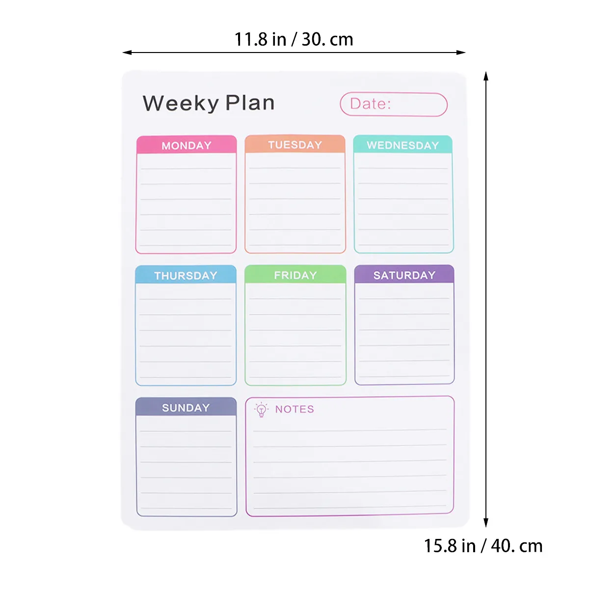 Weekly Plan Magnetic Whiteboard Flexible Dry Erase Board for Refrigerator Fridge Memo Notes Planner 40x30cm Pet Surface