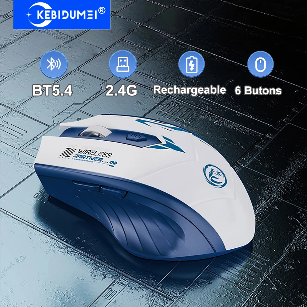 

Bluetooth 5.4 Mouse 2.4G Wireless Mouse 6 Buttons Dual-Mode Mouse Rechargeable Gaming Mouse Office Mice For PC Laptop Macbook