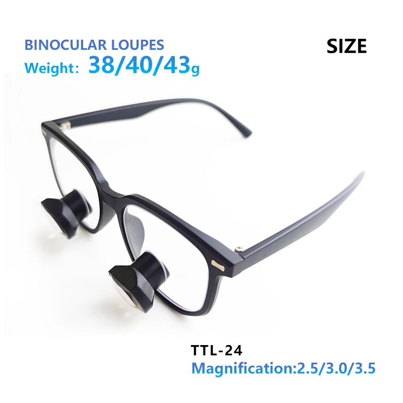 Burite New Arrival 2.5X 3X 3.5X Optional Gray Titanium Frame TTL Dental Surgical Loupes Customized Wide Field with LED light