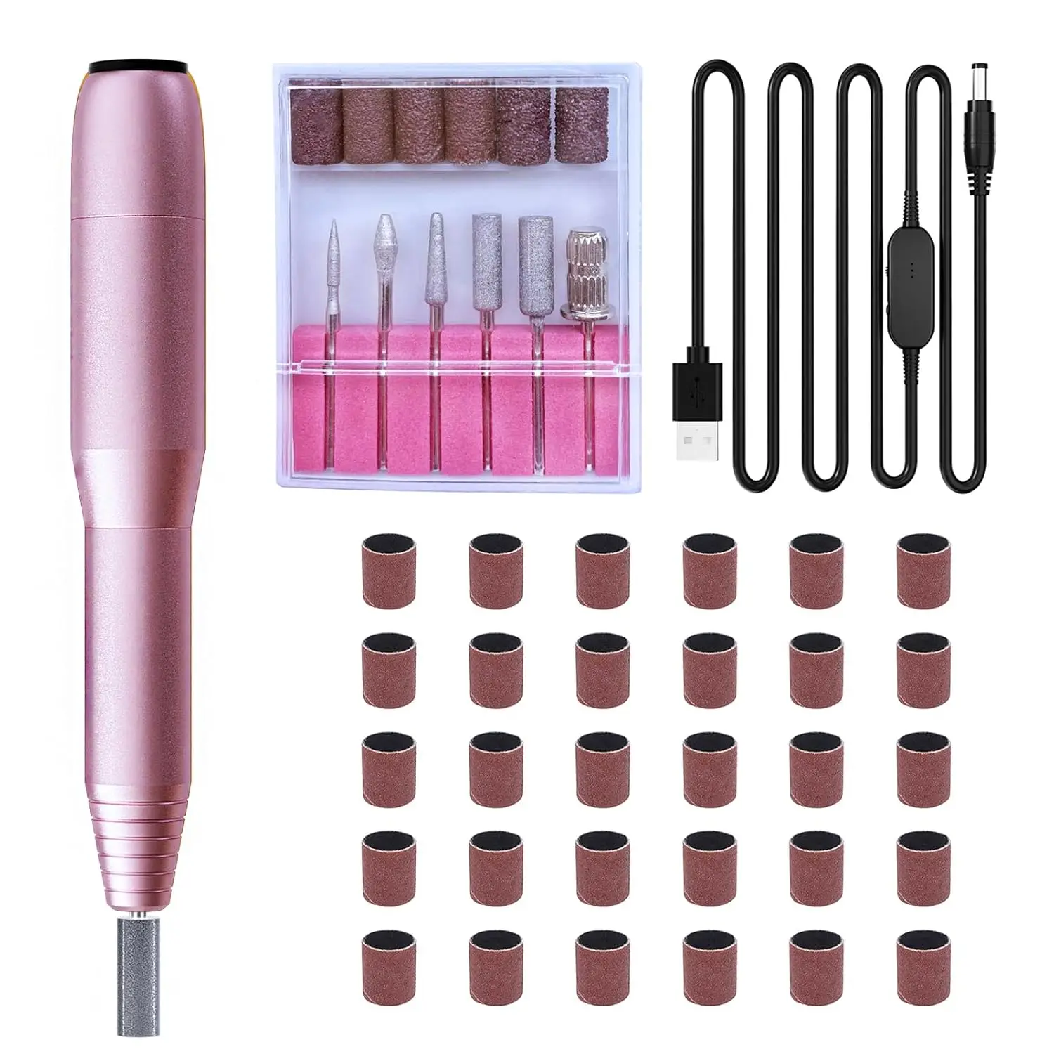 

Electric Nail Drill, Variable Speed for Acrylic & Gel, 6 Bits, Quiet
