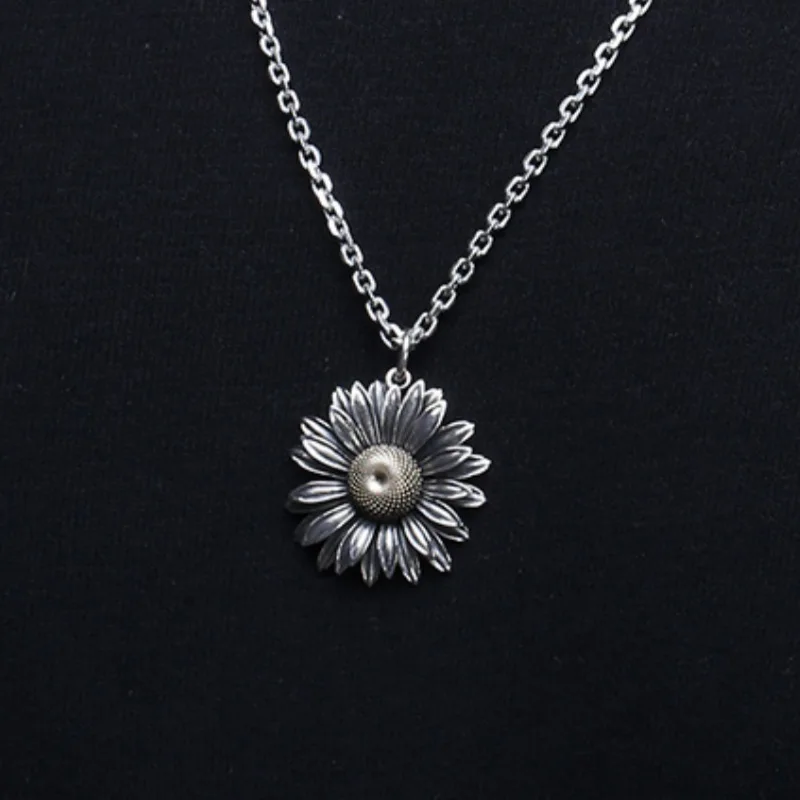 

Buyee 925 Sterling Silver Couples Big Pendant Chain Butterfly Flower Simple Necklace for Women Men Fashion Fine Jewelry Chain