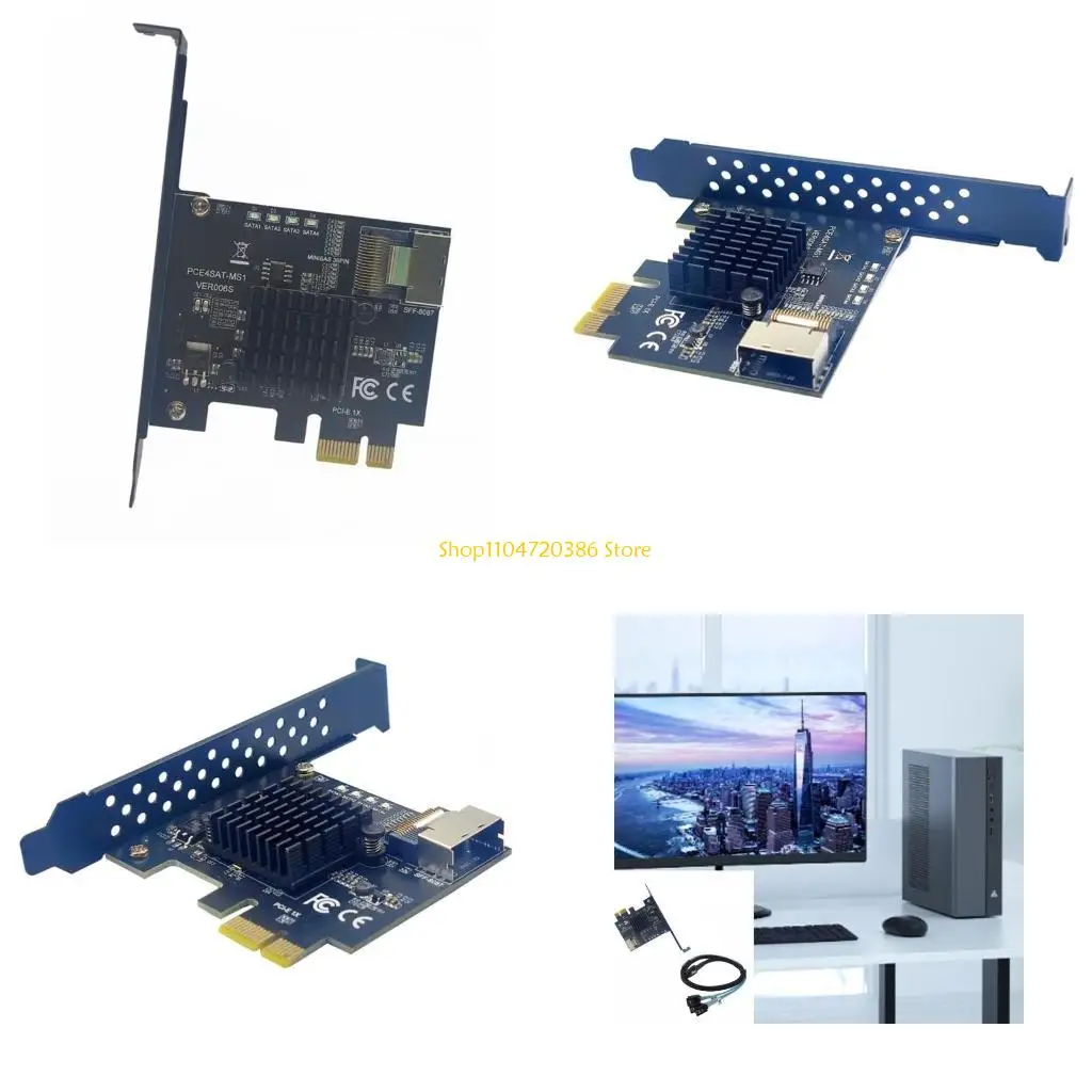 

K0EA 4-портовый 6 Гбит/с HDD SSD SFF8087 для адаптера PCIE Контроллер