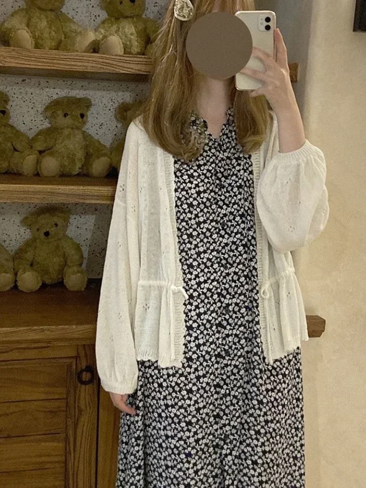 Süße Kawaii weiche Mädchen süße Strickjacke Frauen Pullover Tops japanische solide Langarm dünne Lolita gestrickte Kardigany