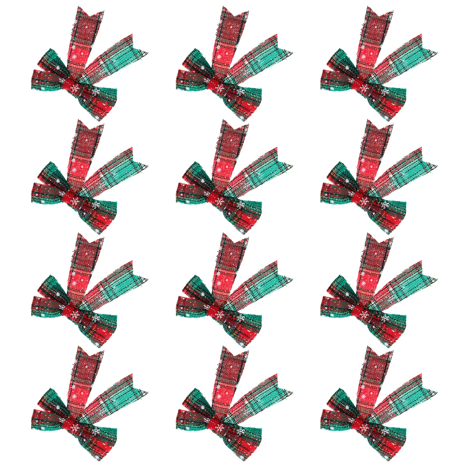 

12 Pcs Christmas Decoration Bows Ornaments for Tree Bowknot Holiday Festival Decorative Wreath