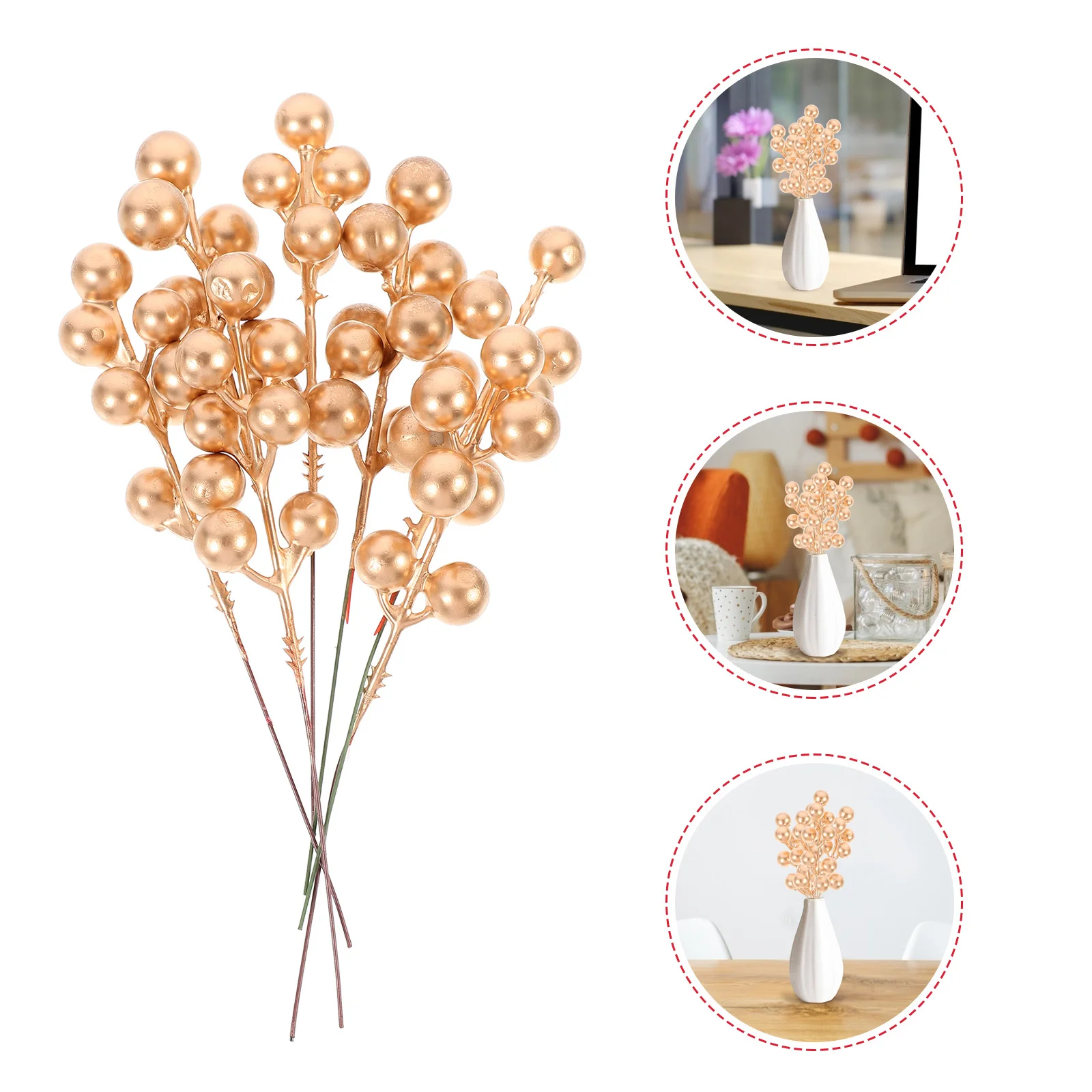 20 Pcs Simulated Red Fruit Props Versatile Decoration Faux Holly Berries Decorations Artificial Berry Pick Foam