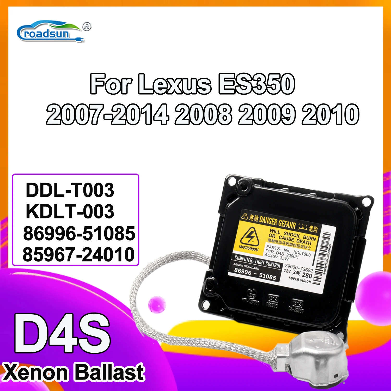 

KDLT003 DDLT003 85967-52020 D4S Xenon Headlight Ballast Control Unit Module For Lexus ES350 2007-2014 2012 2013 85967-24010