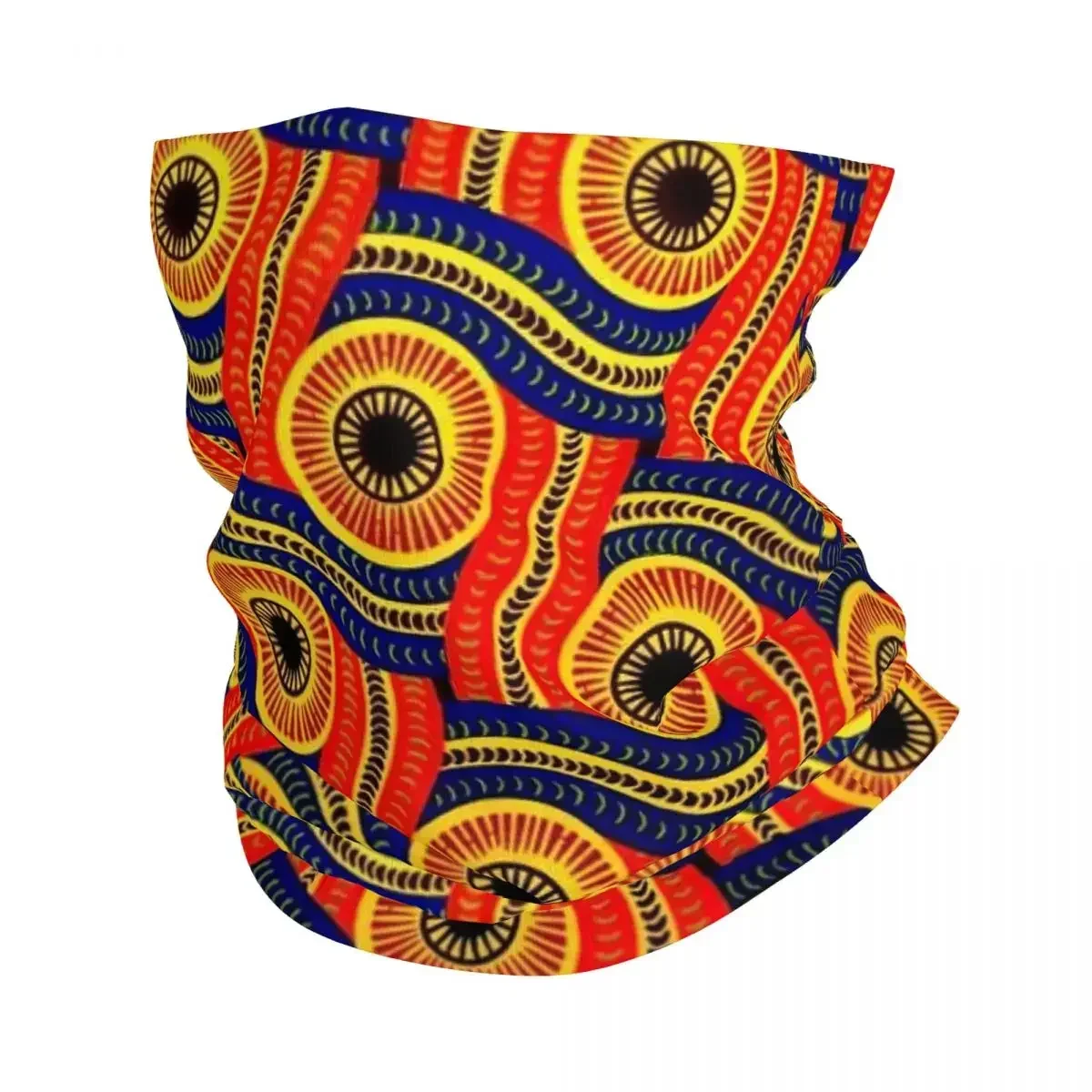 Serpent African Ankara Print Bandana Neck Gaiter for Ski Camping Men Women Wrap Scarf Tribal Ethnic Art Headband Warmer