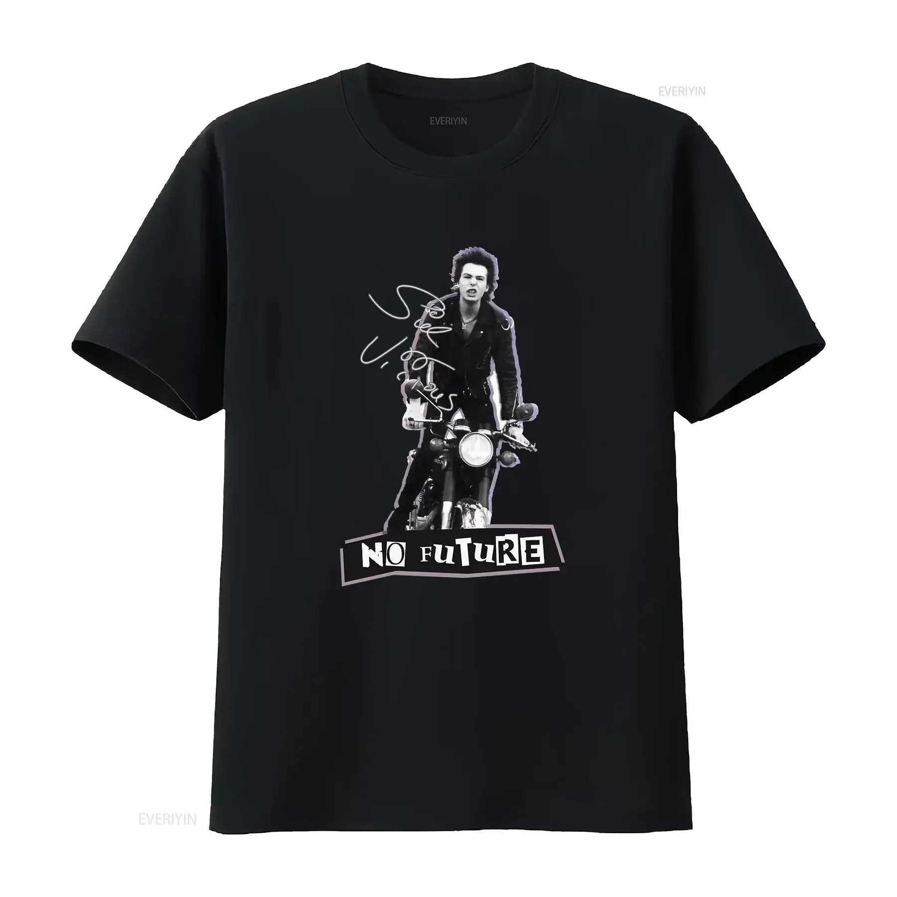 Neues Seltenes Sid Vicious No Future T-Shirt Beliebtes Schwarzes in Allen Größen A272 Vintage-Waschung Lässig Bequem Stilvoll