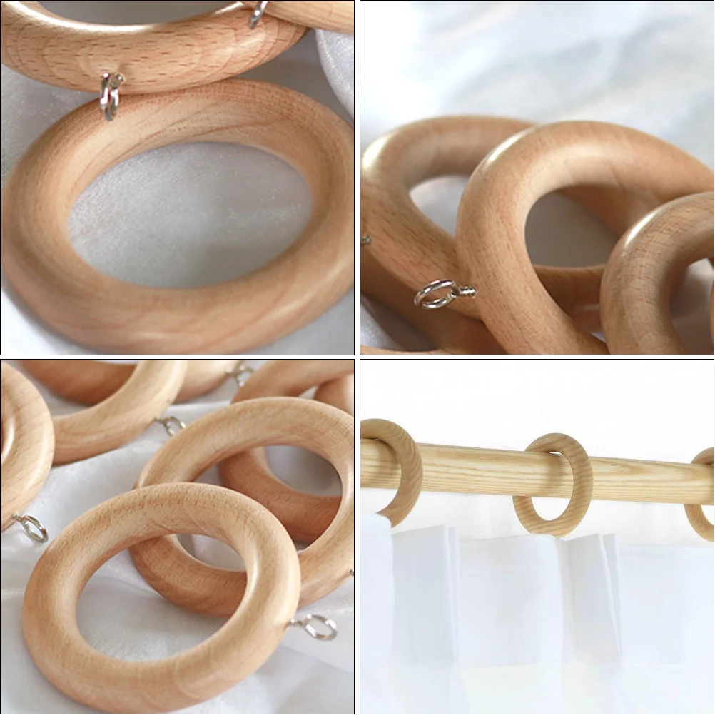 

2pcs Curtain Rings Wooden Roman Lifting Ring Hanging Grommet For Window Shower Door Drape Home Decor Hardware Buckle Slide