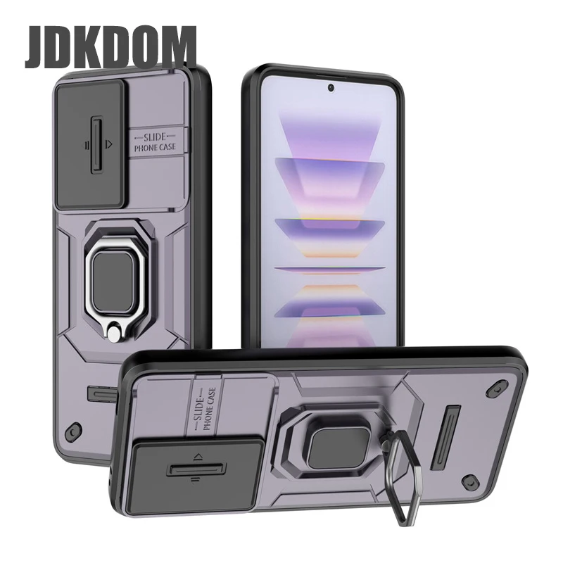 

Противоударный чехол JDKDOM Slide Push Window для Xiaomi Poco F7 Ultra F6 F5 X7 X6 Neo X5 M6 Pro, чехол-кронштейн для Poco C75 C65 C61