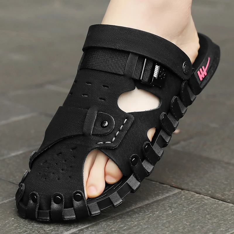2026 Autumn Mens Casual Shoes Comfortable and Fashionable Leather Footwear Youth Solid Colour Sports Man Trendy Anti Slip Sandal