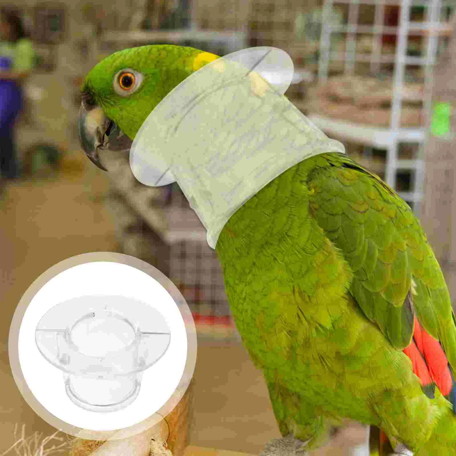 Bird Anti-bite Collar for Severe Parrot Feather Plucking Neckband Restricts Neck Movement for Macaw Cockatoo (Size L)