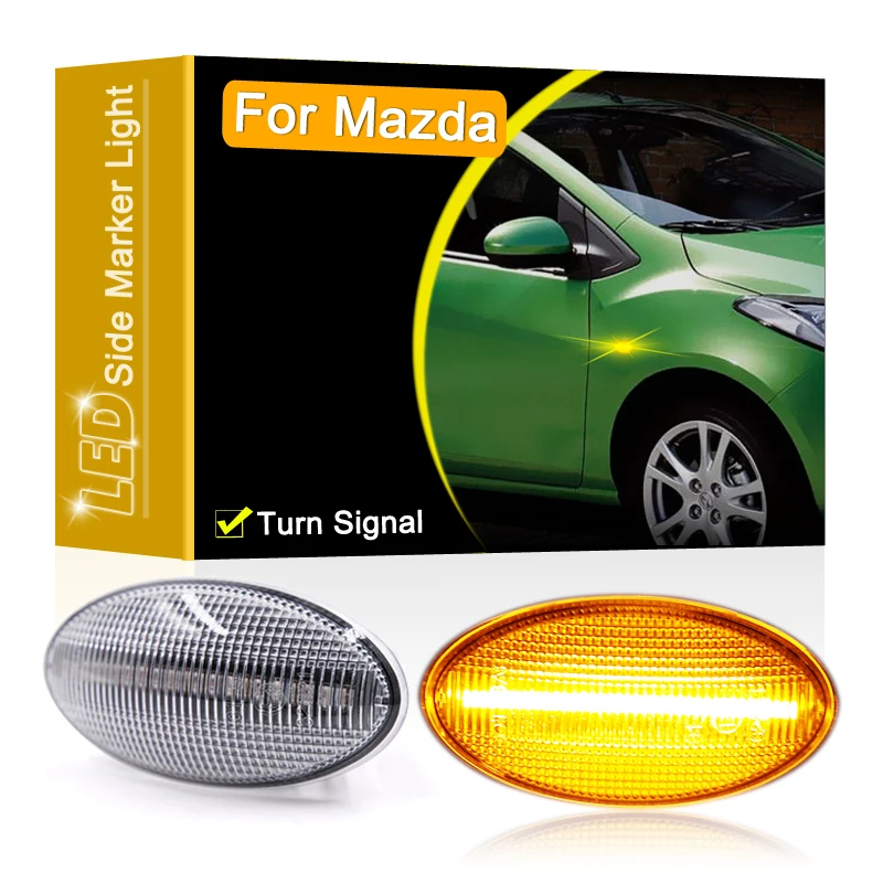 12V Clear Lens LED Side Marker Lamp Assembly For Mazda2 Mazda3 Mazda5 Mazda6 BT-50 MPV/II Blinker Turn Signal Light