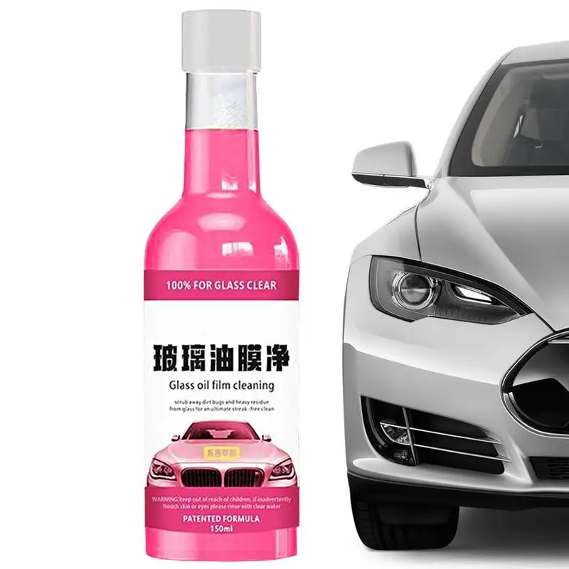 

Glass Oil Film Removal Liquid 150ml Long-Lasting Oil Film Cleaner For Car Glass Anti-Fog Oil Film Cleaning Solution Improves