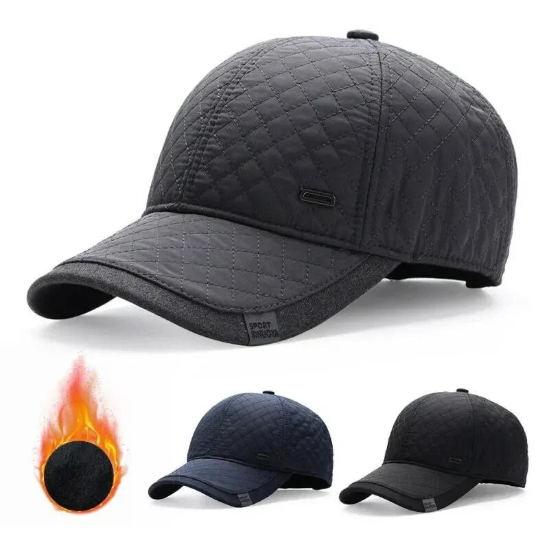 Gorro de otoño e invierno para hombre, gorro de pesca grueso y cálido a prueba de frío, ajustable con orejeras, a prueba de viento, para senderismo y montañismo