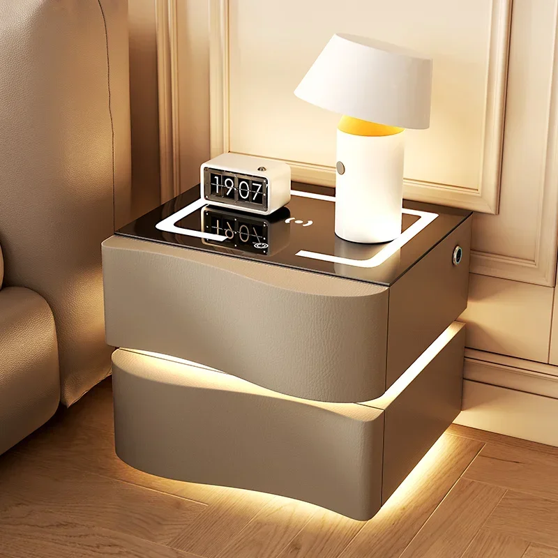 *Ambient Lights Audio Air Purification Bedsides Table Home Modern Tri Color Lights Wireless Charging Nightstands Charging Statio