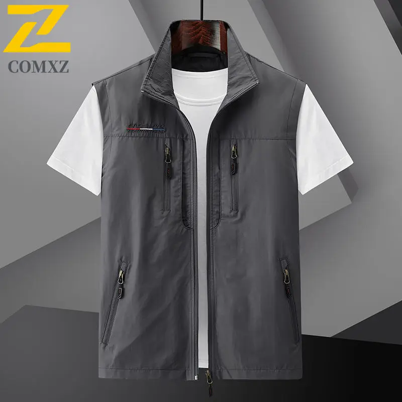Gilet estivo da uomo 2024 stile sottile multi tasca impermeabile durevole di grandi dimensioni casual gilet da viaggio all'aperto giacca senza maniche da uomo