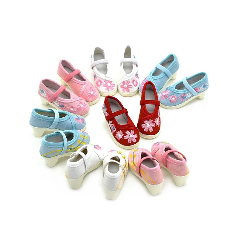 1/3 bjd doll baby low root embroidered shoes BJD/SD 60CM 3 points doll high heels doll accessories wholesale