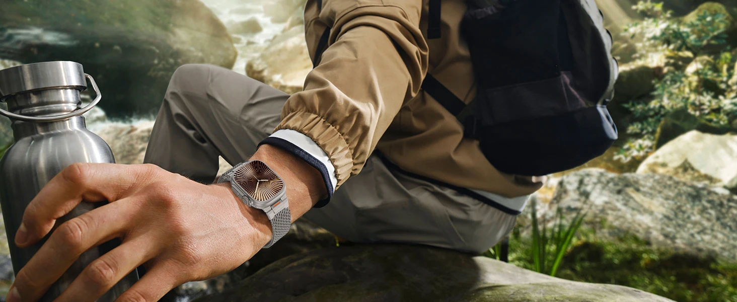 Armband für Apple Watch, Ultra 4, 3, 2, 49 mm, 46 mm, 40 mm, 44 mm, 45 mm, 42 mm, Milanese Loop, Armband, iWatch Series 12, 11, 10, SE, 9. – Detail 10
