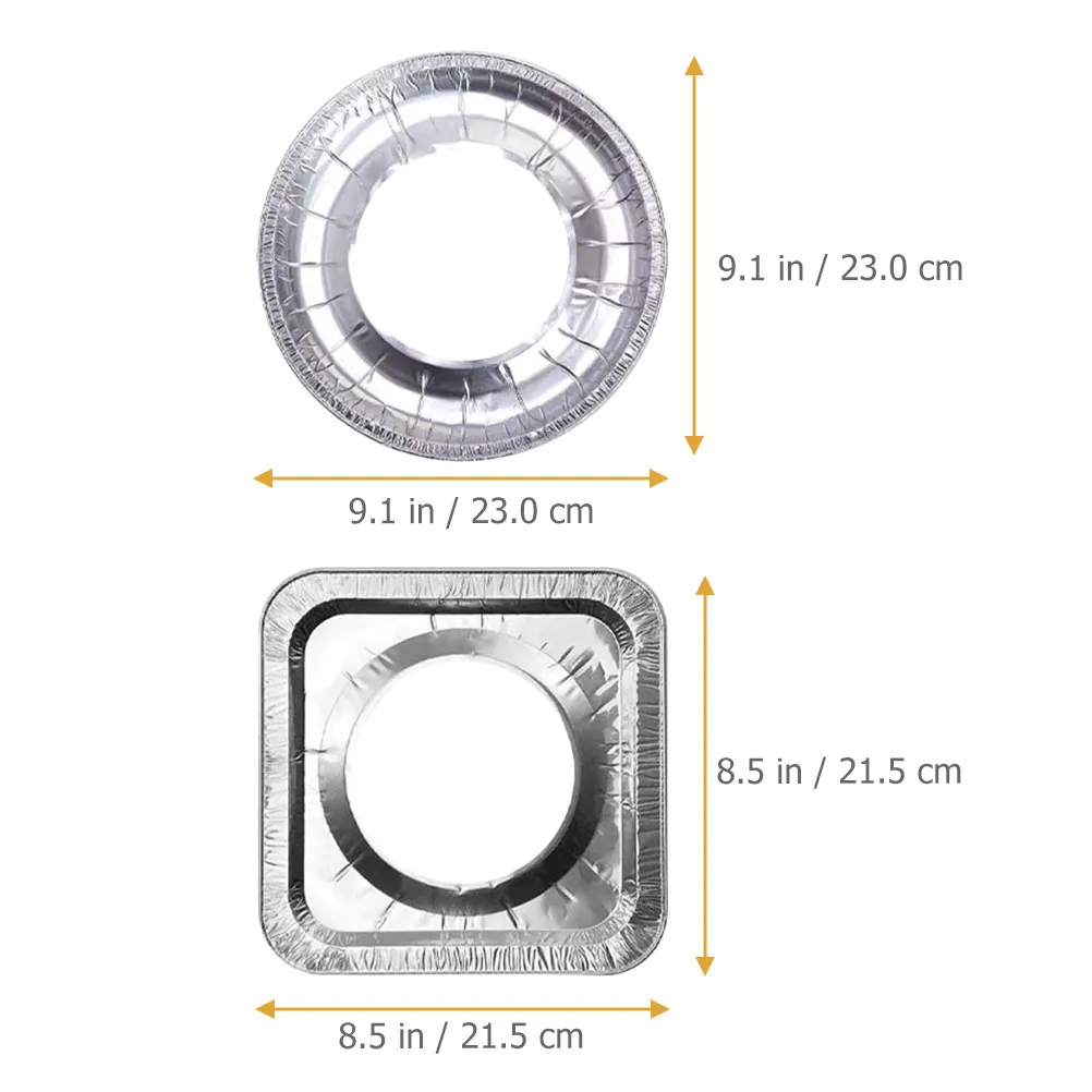20Pcs Gas Stove Burner Covers Aluminum Foil Oil-Proof Pads Heat Resistant Stove Liners Kitchen Accessories Gas Range Protectors