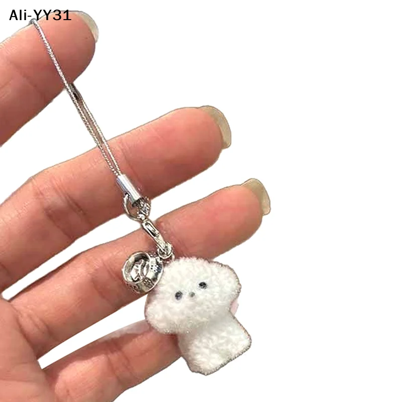 

【Y31】【Z】()1 шт. Милый плюшевый белый щенок-кукла, подвеска-брелок для девочек, подарок на Рождество и день рождения, 3D-игрушка-собака из смолы