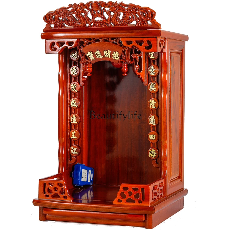 

Solid Wood Buddha Shrine Cabinet Guanyin Bodhisattva Offering Table Home Wall-Mounted Altar