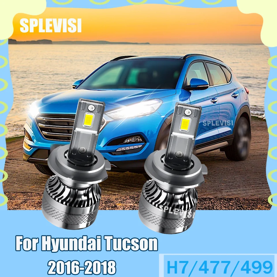 

2x H7 High Lumens Car Headlight High/Low Beam LED Bulbs Long-Distance Illumination For Hyundai Tucson 2016-2018 Sonata 2011-2014