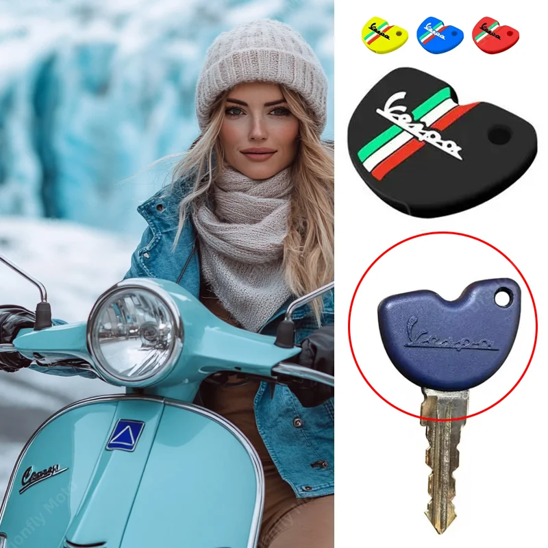 Silica Gel Key Cover for Vespa Enrico Piaggio GTS300 LX150 946 Fly 125 3vte Gts 200 Motorcycle Alarm Flip Key Cover for Alarm