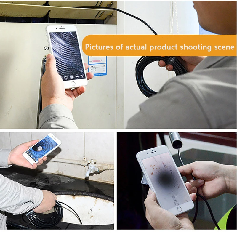 كاميرا فحص إضاءة LED مقاومة للماء ، كاميرا داخلية صغيرة ، نوع-C ، USB ، Borescopes ، سلك منظار ، 1 متر ، 2 متر ، m