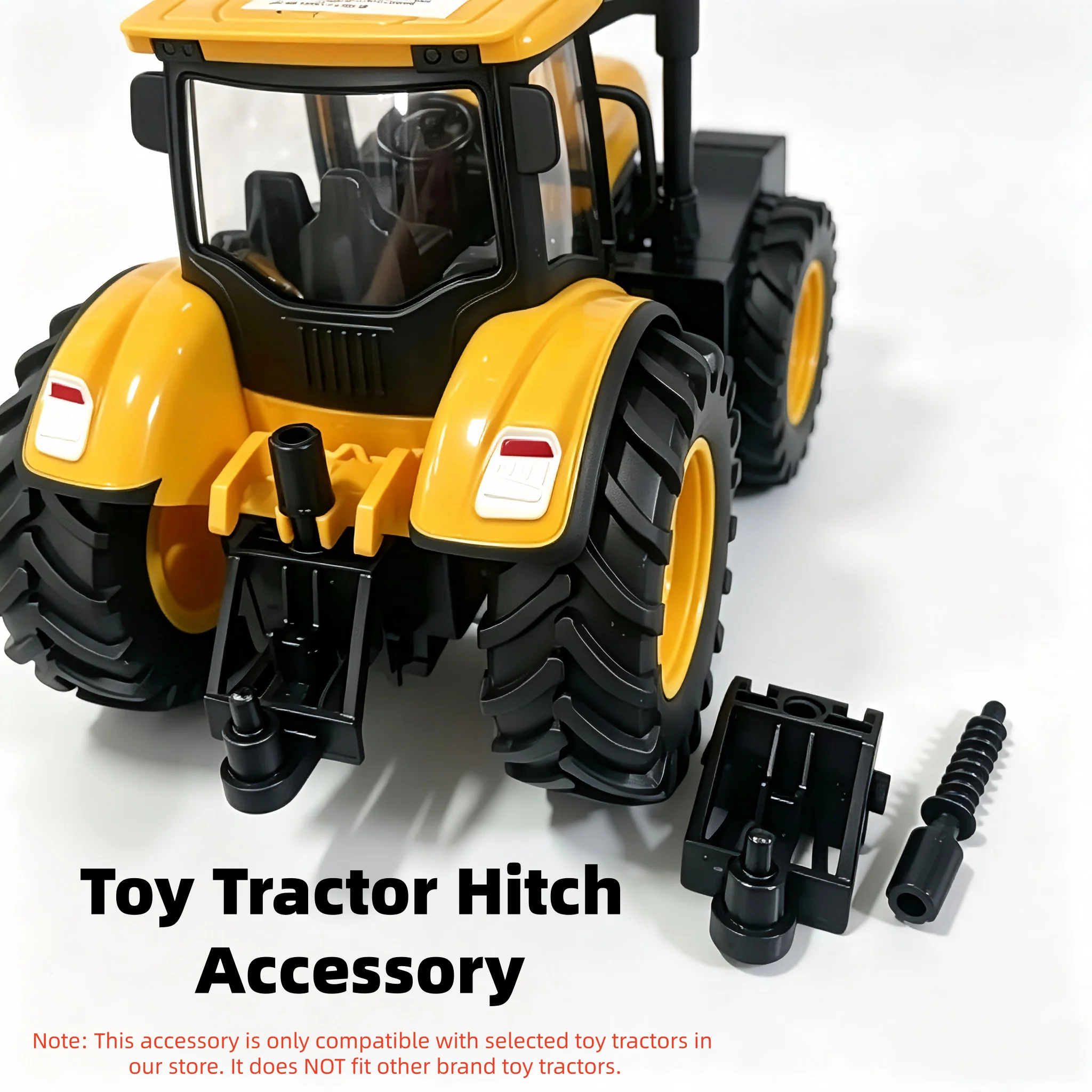 Toy Farmer Car Hook Accessories, Black Plastic Hitch Connector for Mini Tractor Model, Replacement Parts for Kids Farm Vehicle T