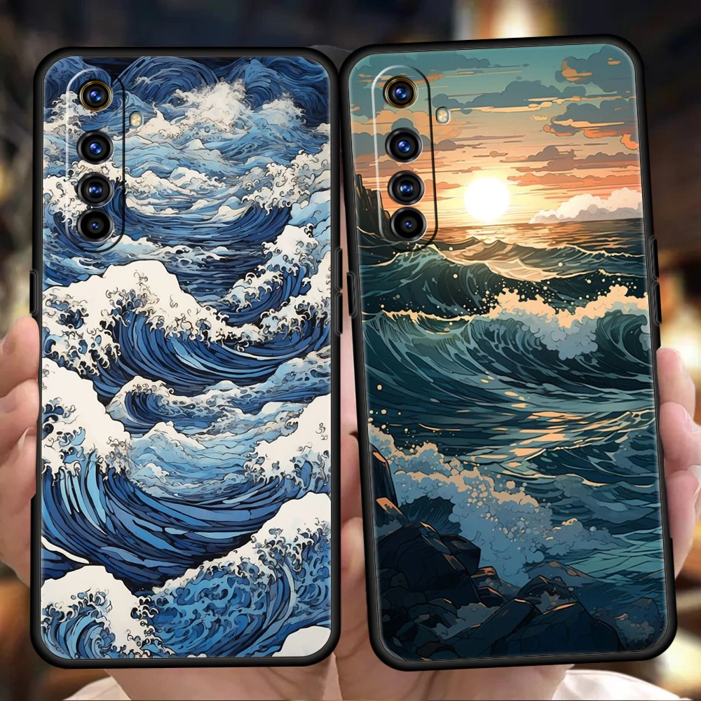 Sea Waves Phone Case For Oppo A3S A15 A17 A31 A95 Find X5 X6 Pro A54 A53 A52 Reno 6 7 8 SE Z Pro 5G Silicone Cover Fundas Capas