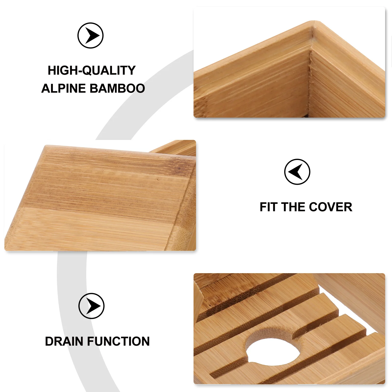 

2Pcs Bamboo Soap Boxes Mould Proof Ventilated Drainer for Home Hotel Use Bamboo Soap Box Draining Dish Rack