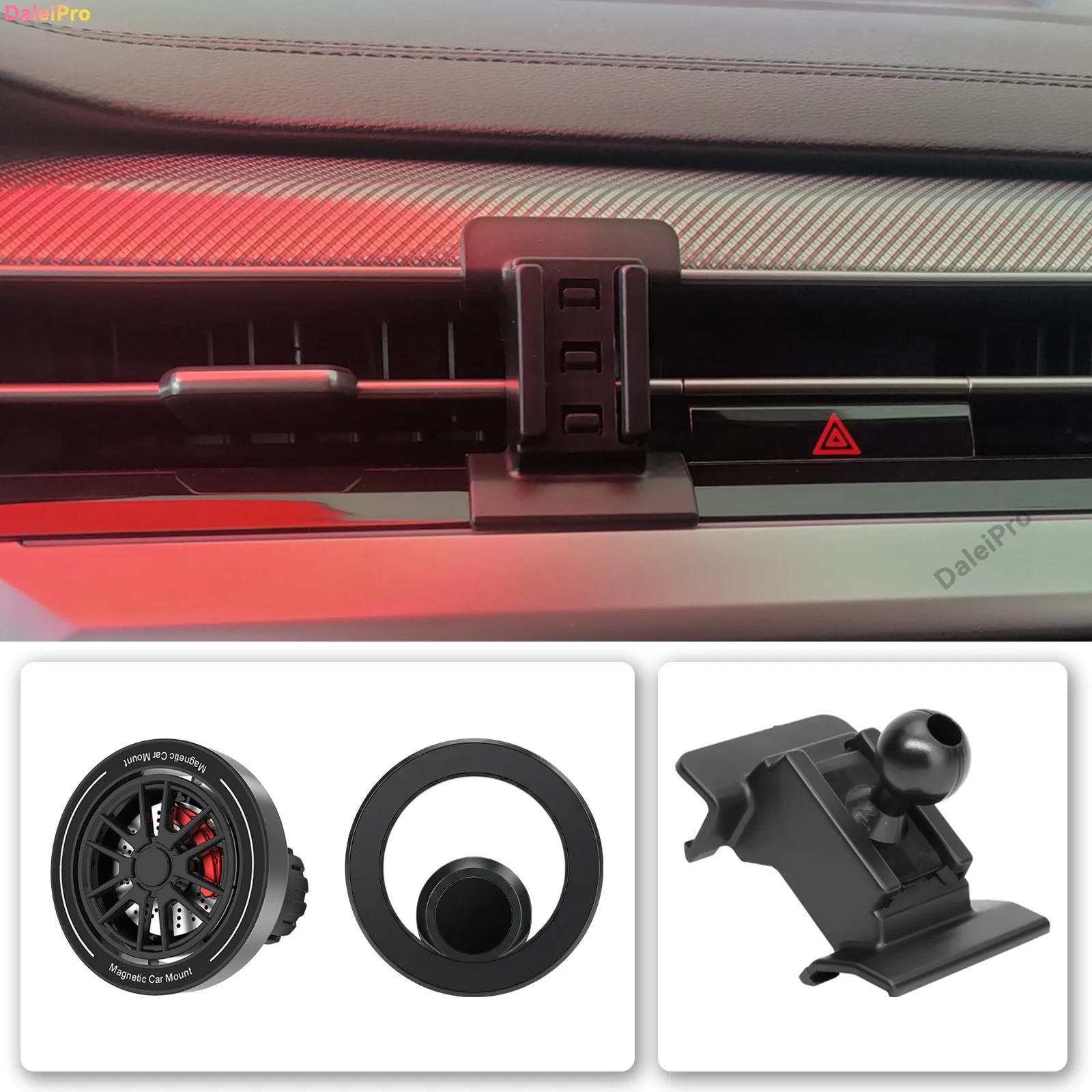 Custom Fit for VW Arteon 2020-2022 2023 2024 Magnetic Phone Mount Airflow Cooling Phone Holder 360° Swivel Phone Holder Base
