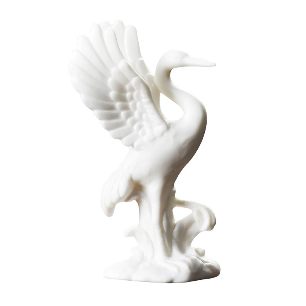 

Ceramic White Crane Ornament Home Office Decoration Practical Desktop Ornament Ceramic Animal Craft Desktop Decoration
