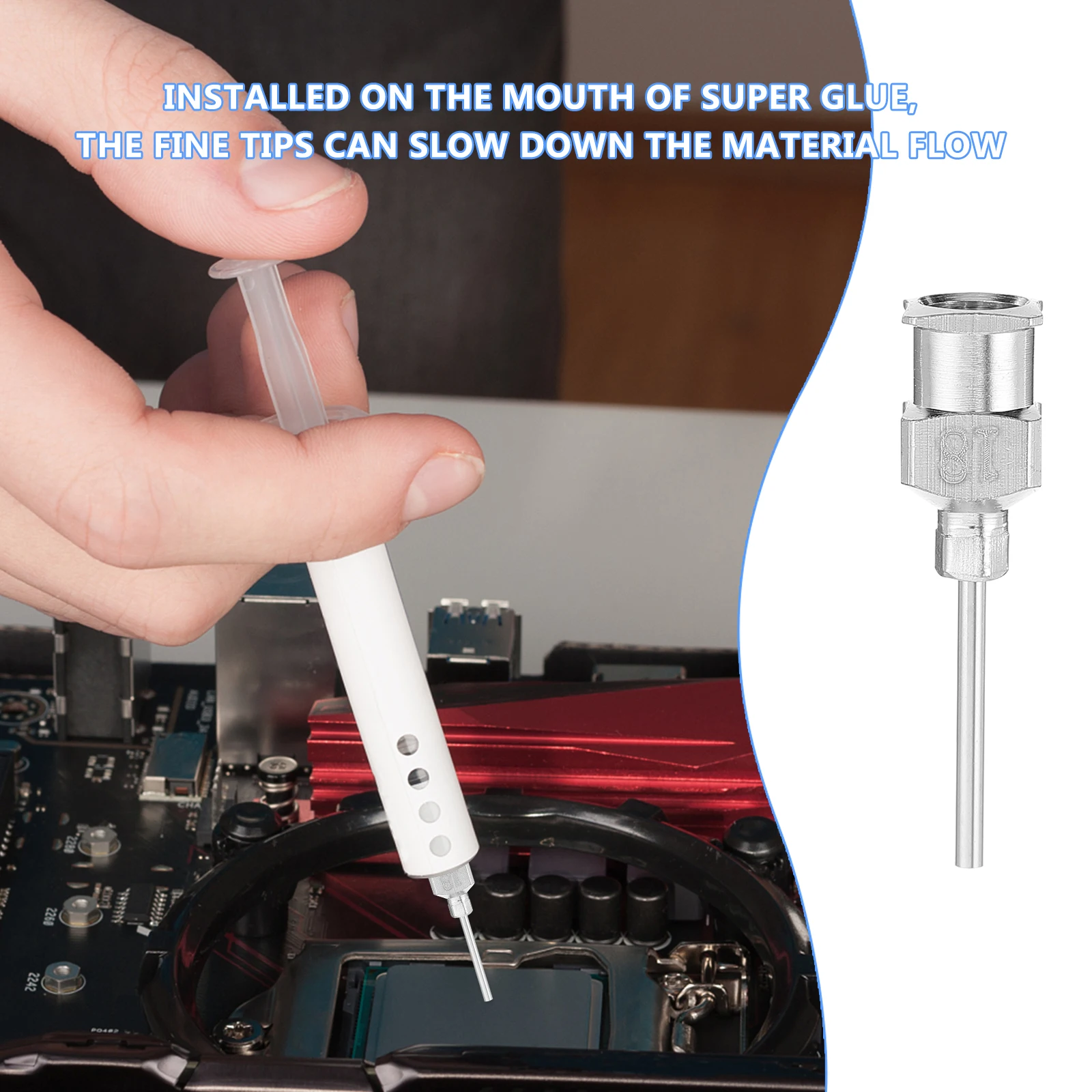 

12Pcs Stainless Steel Dispensing Needle Set Strong Precision Blunt Tips Luer Lock Luer Slip for Precise Dispensing Use