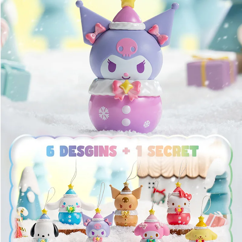 Toptoy Sanrio Winter Water Chime Kuromi Pochacco Figurine Doll Ornament Trendy Gift For Girlsmerchandise Sanrio