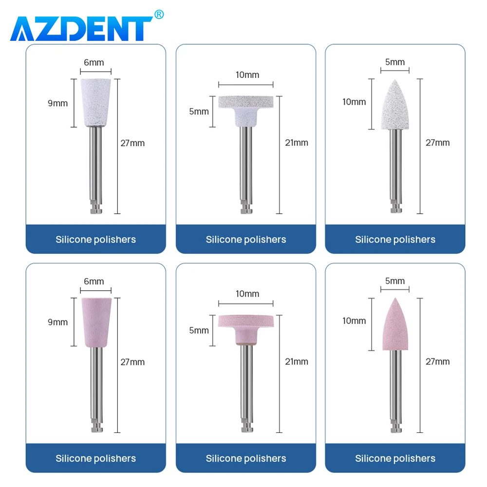 12 sztuk/pudło zestaw do polerowania kompozytowego dentystycznego AZDENT polerka silikonowa RA 2.35mm do rękojeści o niskiej prędkości