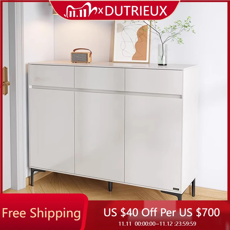 

White Design Shoe Cabinet Modern Aesthetic Accent Unique Nordic Luxury Cute Shoe Shelf Save Space Zapatero Ornaments Home Decor