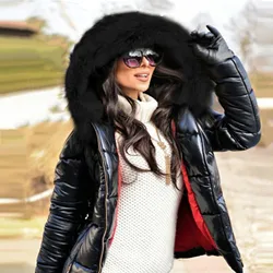 Autumn Winter New Women's Cotton-Padded Down Short Parka Coat Jacket Fashion Casual 2024 New Hood Solid Color Fur Hooded Jacket