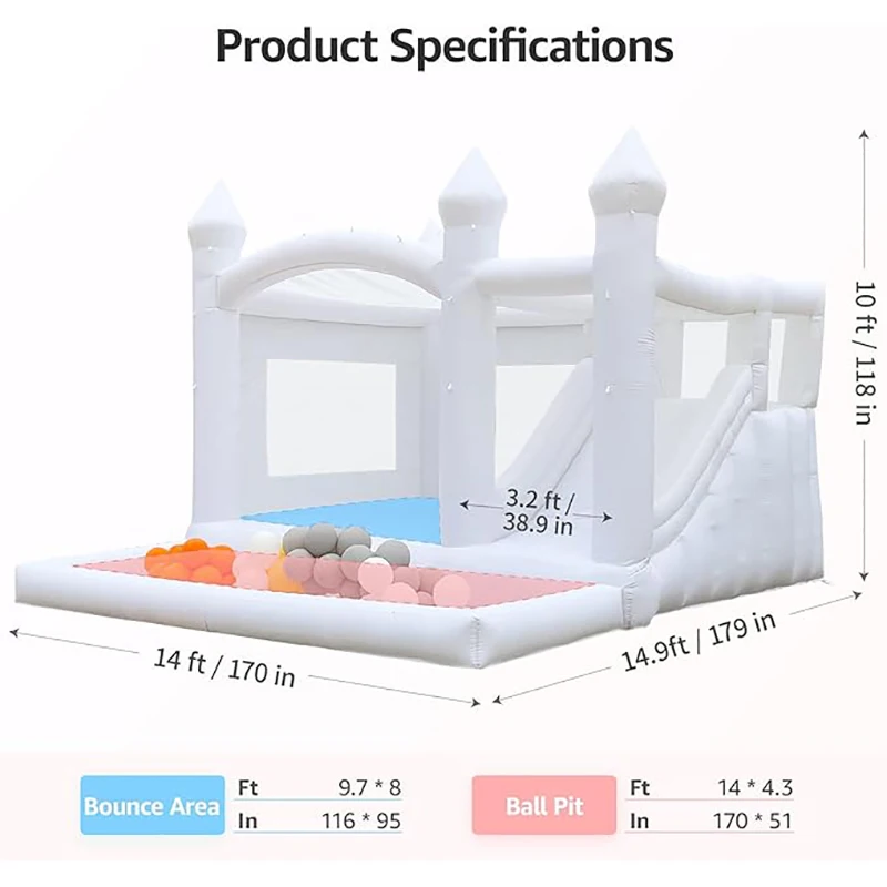 4.5M 인플레이터블 바운스 하우스 슬라이드 옥스포드 점핑 캐슬 어린이용 바운시 캐슬 아기 생일 파티 야외용