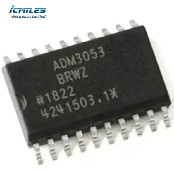 

10pcs/lot, ADM3053BRWZ-REEL7, IC TXRX/ISO 1/1 20SOIC, transceiver, CAN data bus, Industrial site network, PCB, electronics