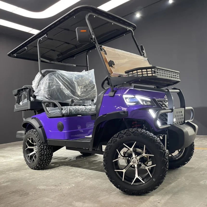Luxury Electric Golf Cart - Premium Seats, Roof, Solar Panels, Sound System - Club Style Electric Hunting Car Sightseeing Car