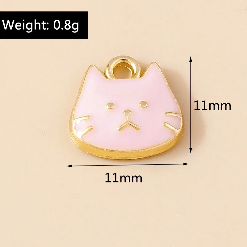 10 قطعة/الوحدة لطيف المينا جميل القط الصغير سحر القطط الصغيرة قلادة ل سوار قلادة اليدوية صنع المجوهرات DIY بها بنفسك #5