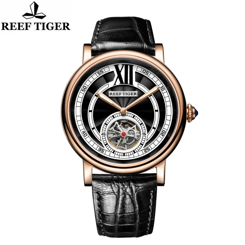 Reef Tiger/rt For Mens Watch Male Business Real Tourbillon Automatic Wristwatch Mechanical Sapphire Crystal Mechanical New Clock