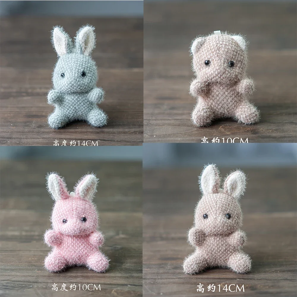 Newborn Photography Props Handmade Dolls Knitted Rabbit Bear Baby Photography Studio Accessoires