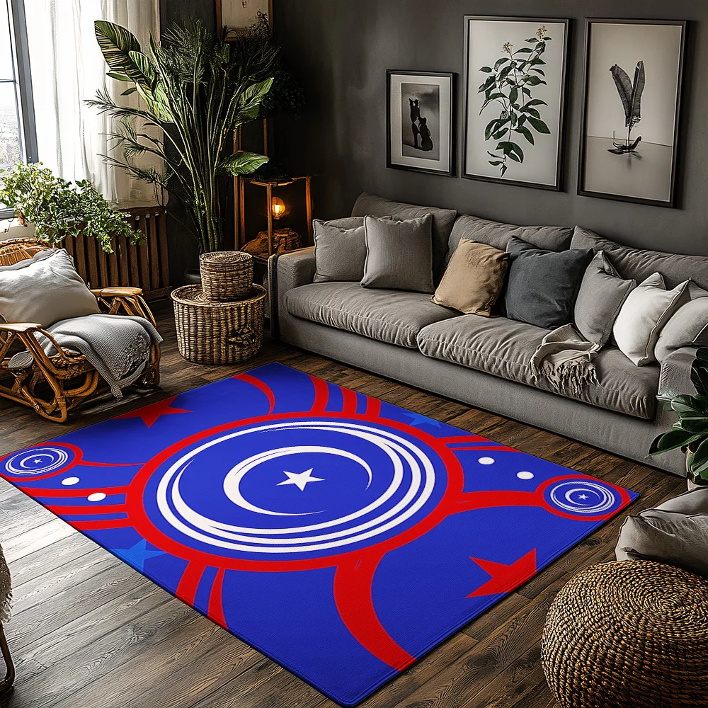 

Коврик Современный Геометрический Узор Синий Красный Абстрактный Домашний Декор Гостиная Спальня Коврик Нескользящий Моющийся Ковер Стильный Де